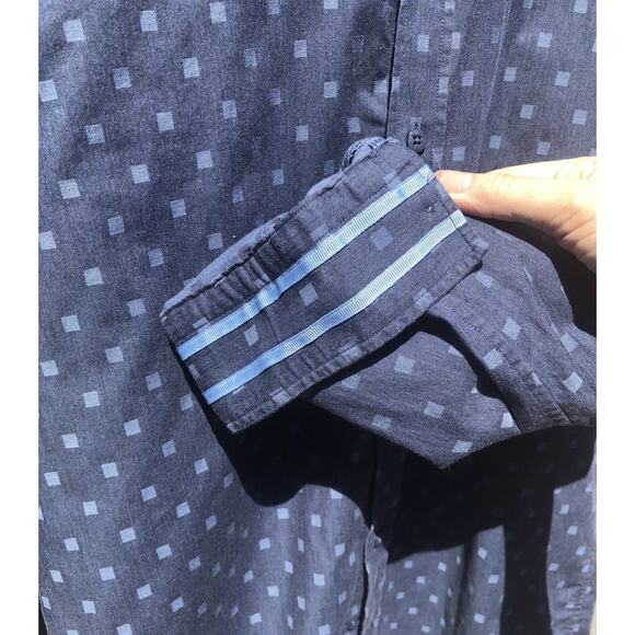 Robert Graham Men's Dress Shirt Blue Geometric Modern American Size Large - Picture 8 of 12